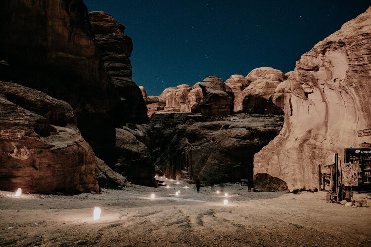 Petra by night photography