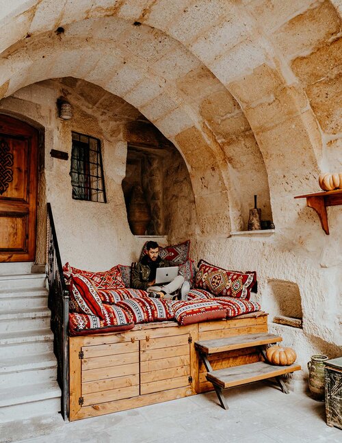 Stay in a cave hotel in Cappadocia