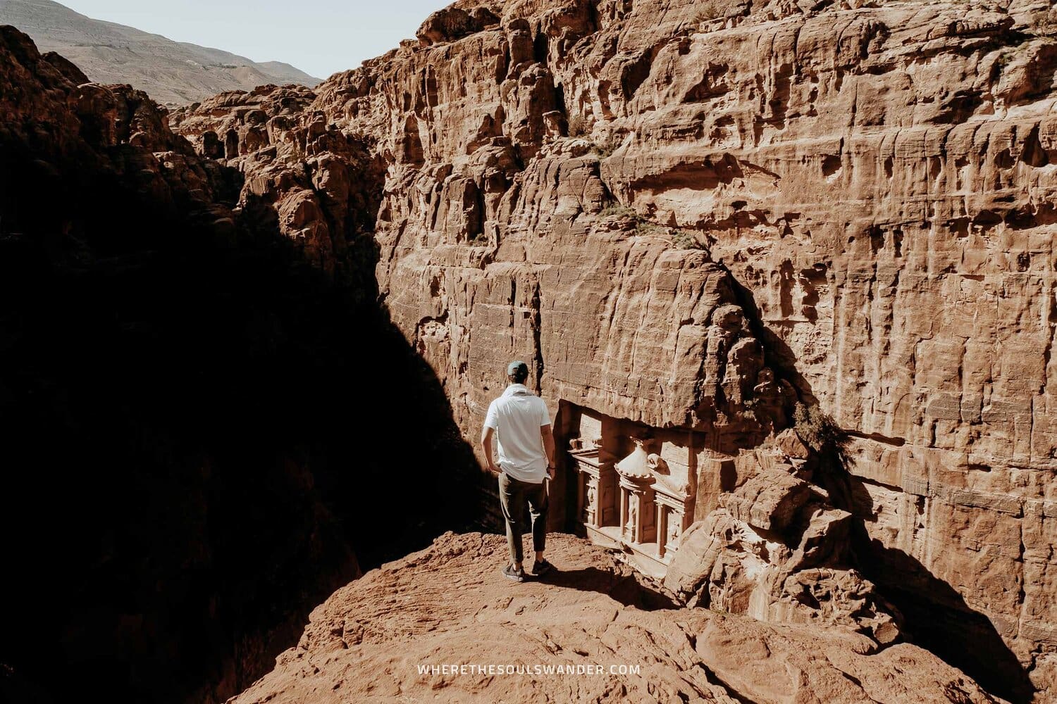 Al Khubtha trail | The Treasury from above Petra Jordan